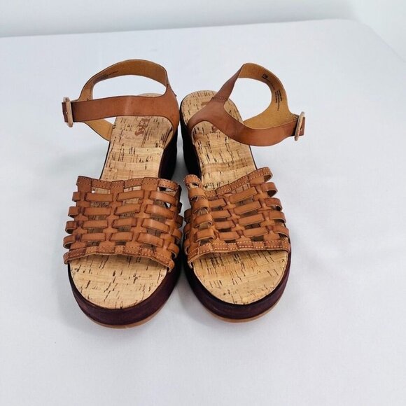 KORKS BY KORK-EASE Marley Strappy Wedge Sandal Size 11 In Brown - Picture 1 of 15